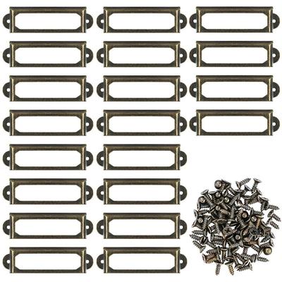 Petites Ecrevisses - 20 Pcs Vintage Etikettenrahmen aus Metall Etikettenhalter 60x17mm mit Schraube Image