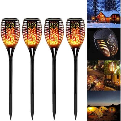 Garten-Fackel-Lampe, 4 Stück, LED-Leuchten, Solar-Flammen, Fackel, wasserdicht, IP65, Image