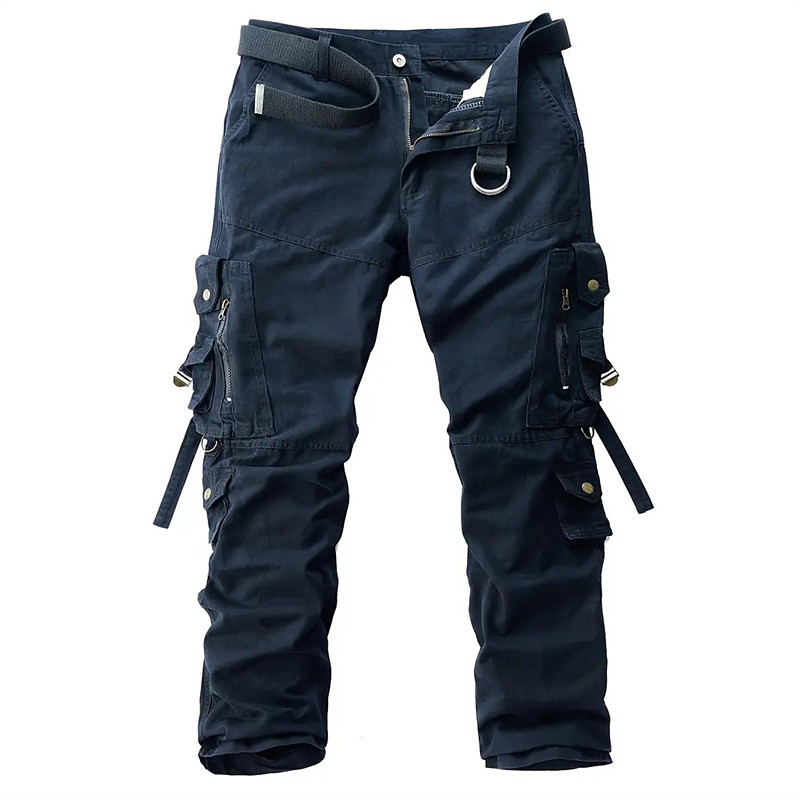 Men's Cargo Pants Trousers Buttons Multi Pocket Plain Wearable Outdoor Daily Camping Hiking Fashion Classic ArmyGreen Black