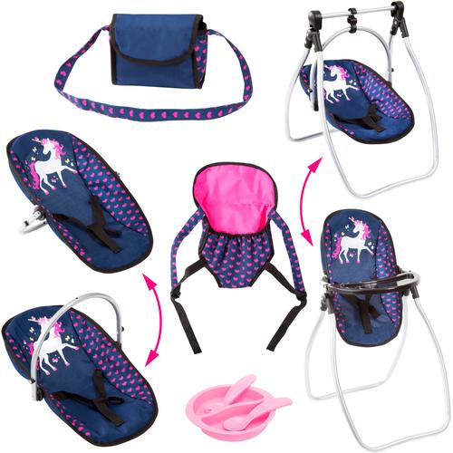 Puppen Accessoires-Set BAYER ""Vario blau/pink"" Puppenausstattungen bunt (blau/pink) Kinder mit multifunktionalem Sitz