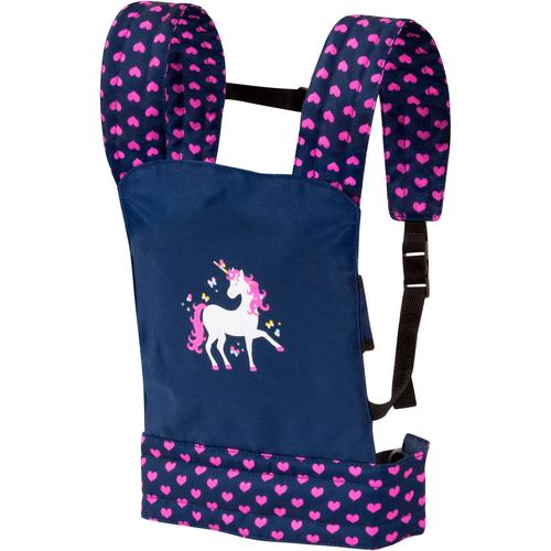 Puppen Trage BAYER ""blau Einhorn"" Puppenausstattungen bunt (blau, pink) Kinder