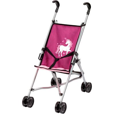 Puppenbuggy BAYER "bordeaux mit Einhorn", rot (bordeaux einhorn), Puppenwagen, KinderB:27cm H:56cm T:47cm, B:27cm H:56cm T:47cm Image