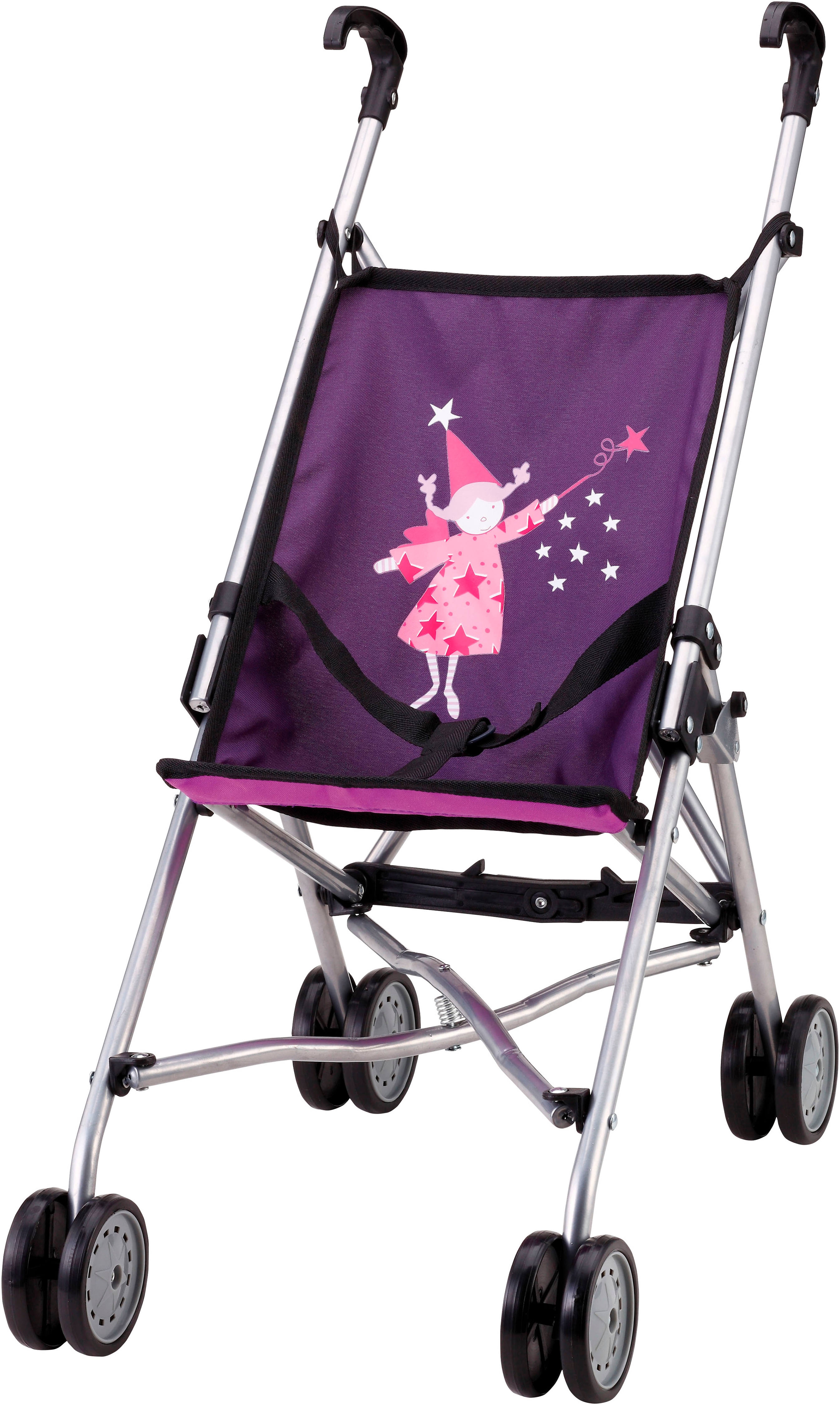 Puppenbuggy BAYER "lila mit Fee", lila (lila fee), Puppenwagen, KinderB:27cm H:56cm T:47cm, B:27cm H:56cm T:47cm
