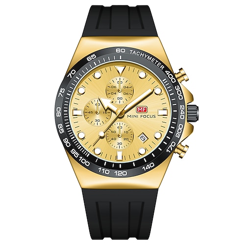 Montre à quartz MINI FOCUS pour hommes montre-bracelet décontractée de mode calendrier lumineux décoration étanche montre en gel silicone cadeau pour la fête des pères