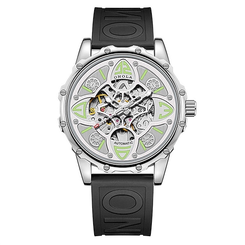 Montre pour homme ONOLA mode luxe haute qualité mécanique complètement automatique étanche montre en silicone