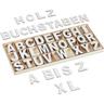 Holzbuchstaben Set, 208-tlg., Großbuchstaben a-z, Deko-Buchstaben zum Basteln & Bemalen, mit Box,