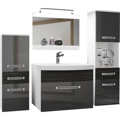 Belini - Badezimmer Badmöbel Set Vollausstattung mit Waschbecken Unterschrank Waschtisch Spiegel Image