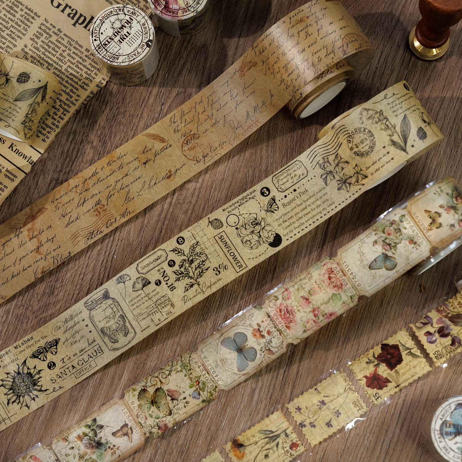 40mm * 2m Vintage Washi bandes 35cm Cycle bricolage Scrapbooking décor indésirable Journal Collage papeterie artisanat autocollants