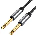 1/4 "TS 6.35mm a 6.35 Mono Jack Cavo Audio Strumento In Nylon Treccia Patch Cord Per Chitarra Altoparlante Cuffia Mixer 6.5 TRS Stereo