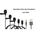 MC01 Mini microfono portatile cablato da 1,5 m tipo C per telefono PC portatile Clip-on in metallo Lavalier USB microfono a condensatore da 3,5 mm