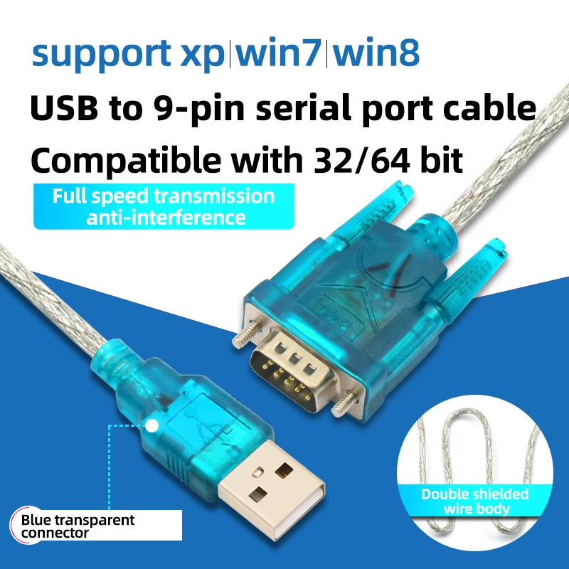 1PCS USB a porta seriale Cavo dati a 9 pin HL-340 Chip a RS232 Convertitore Maschio Femmina Cavo di conversione interfaccia USB 2.0 a DB9
