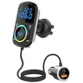 Trasmettitore FM 5.0 compatibile con Bluetooth per auto ricevitore Audio vivavoce Wireless lettore musicale MP3 PD QC 3.0 caricabatterie rapido luce a LED