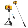 Treppiede selfie wireless Bluetooth 3 in 1 con otturatore di luce di riempimento Monopiede