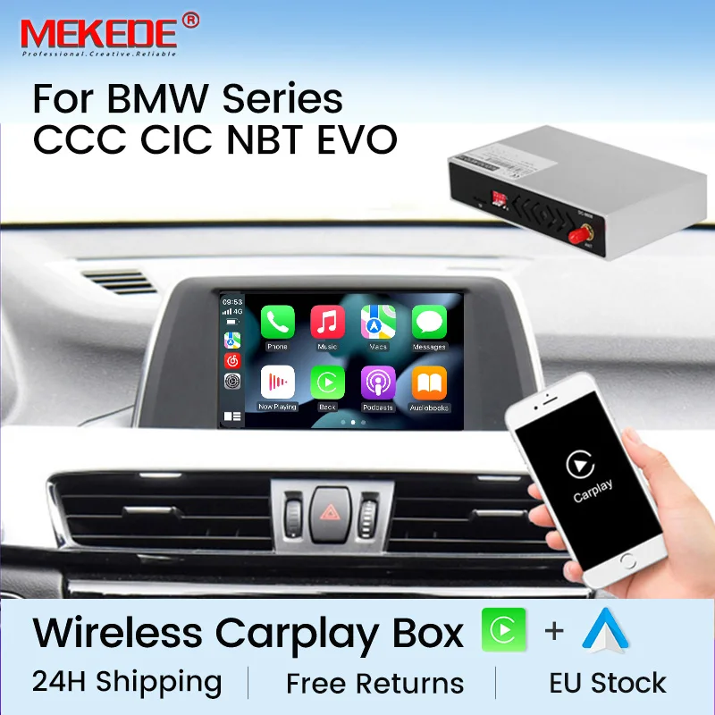 Mekede carplay decoding box für bmw serie ccc cic nbt evo video spielen android auto spiegel lin-k online karte Image