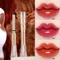 Doppelkopf Regenmantel Lippenstifte matt Spiegel Lippen tönung Öl klares Wasser Licht Lip gloss natürliche nackte Make-up Schönheit Make-up Kosmetik