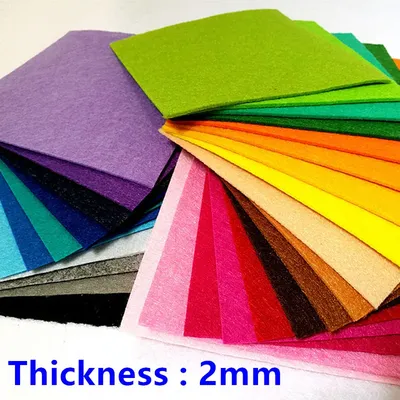 30*30cm 2mm Dicken Stoff Handgemachte Filz Coloful Vlies Polyester Blumen Tuch Für DIY Puppen