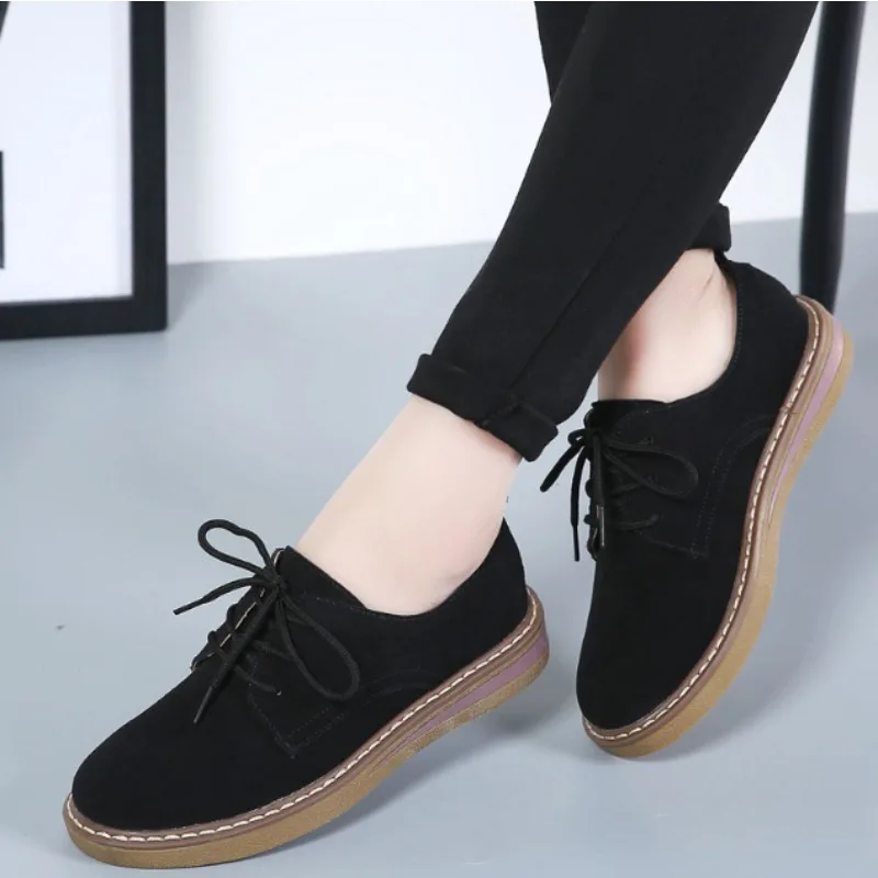 Ballerine da donna nuove scarpe Oxford stile britannico scarpe Casual da donna in vera pelle con lacci scarpe da donna Sneakers da donna