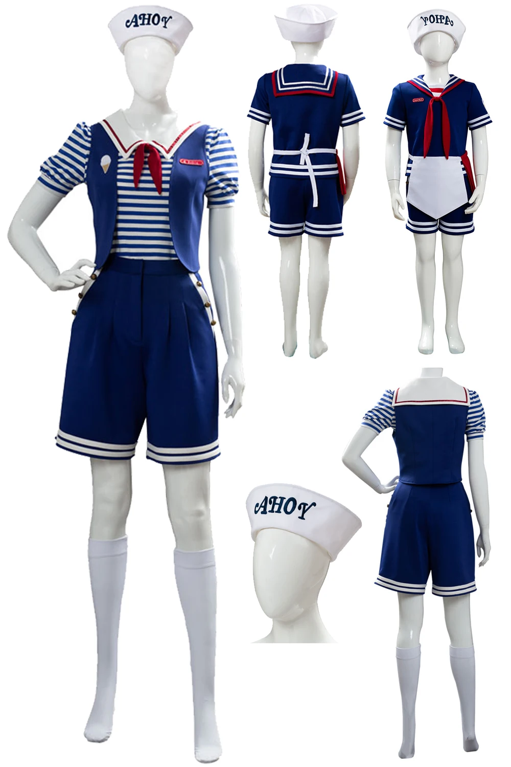 Robin Steve Cosplay Rollenspiel Eisdiele Personal Uniform TV TV St. Kostüm Erwachsene Kinder Paar Fantasie Stoff Image