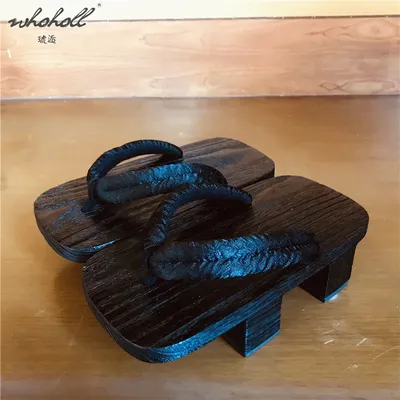 Wholl Geta Sommer Flip-Flops Frauen Männer Hausschuhe japanische Holz Clogs Schuhe Cosplay Kostüme Image