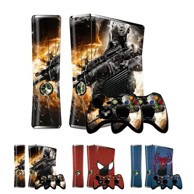 Skin-Aufkleber für Xbox 360 Slim-Konsole und 2 Controller. Schützender Skin-Aufkleber für die Xbox Image