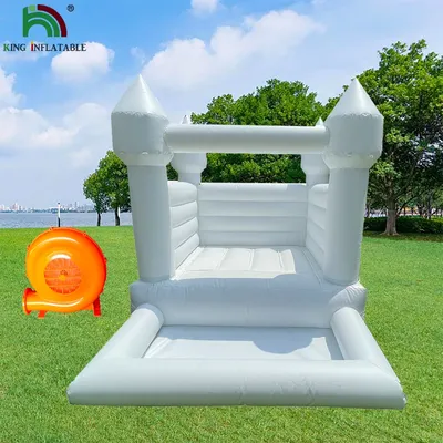 PVC Aufblasbarer springender Türsteher mit Ball Pit für Kinder, Mini Hüpfburg, weißes Hüpfburg, Image