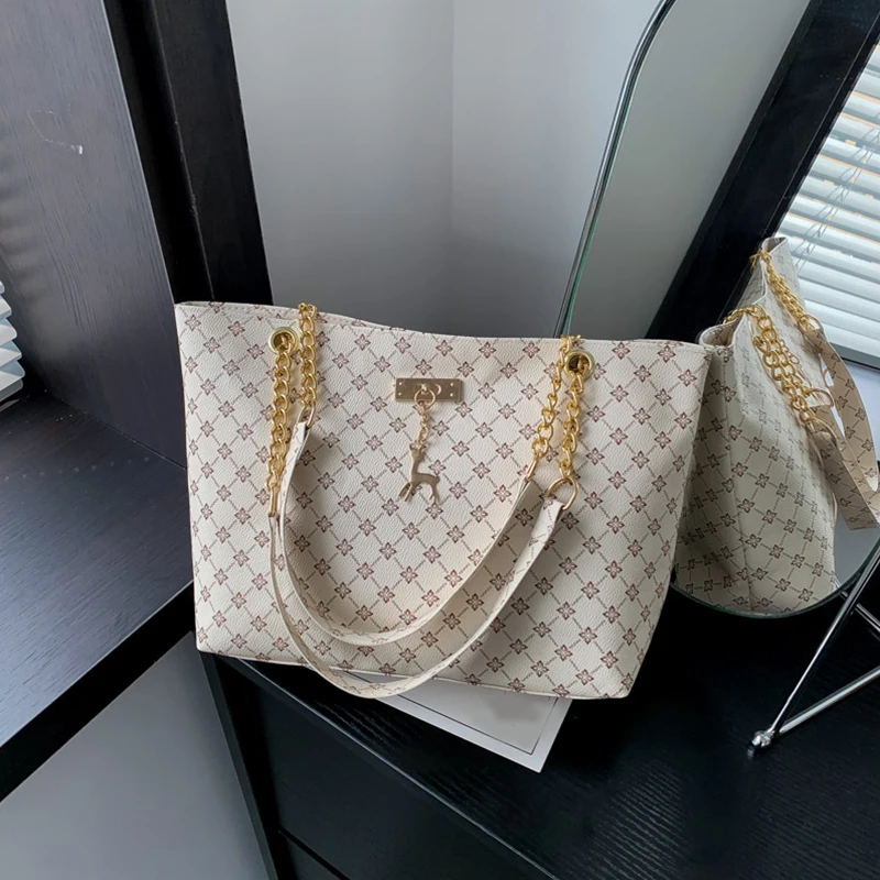 Neue Presbyopie Handtasche Textur Weiches Leder Große Kapazität Tote Frauen Tasche Mit Hängenden Zubehör Schulter Tasche Image