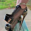 Ronticool Frauen Sommer Plattform Pumpen Air Mesh Sexy Stiletto Heels Runde Kappe Schöne Schwarz Party Kleid Schuhe UNS Plus Größe 5-20