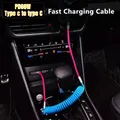 Cavo da USB C a tipo C a molla di ricarica rapida PD 60W da 1,8 M per cavi di tipo C per caricabatterie per telefono 15 Pro Max Samsung Xiaomi Huawei
