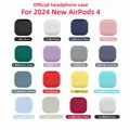﻿ Custodia per auricolare Per 2024 Nuovo Apple AirPods 4 Custodia protettiva in silicone morbido Custodia per auricolari in silicone tinta unita per Airpods 4 USB C