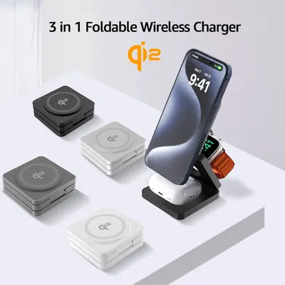 Qi2 3 in 1 magnetische kabellose Ladegeräte für iPhone 16 15 14 13 12 Schnell ladestation für Apple Image