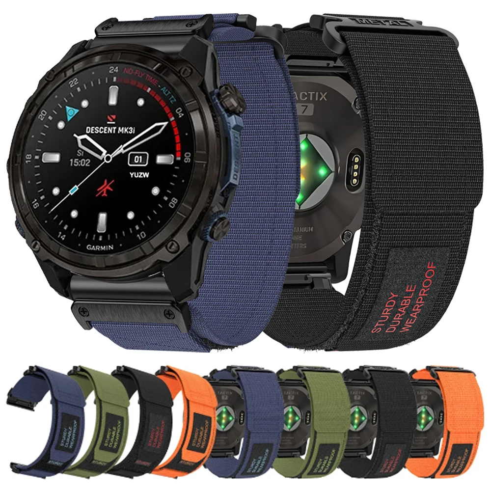 QuickFit 22 mm 26 mm Nylonarmband für Garmin Descent Mk3i 51 mm Mk2 weiches geflochtenes Armband für Garmin Epix Pro 47 mm Bandzubehör Image