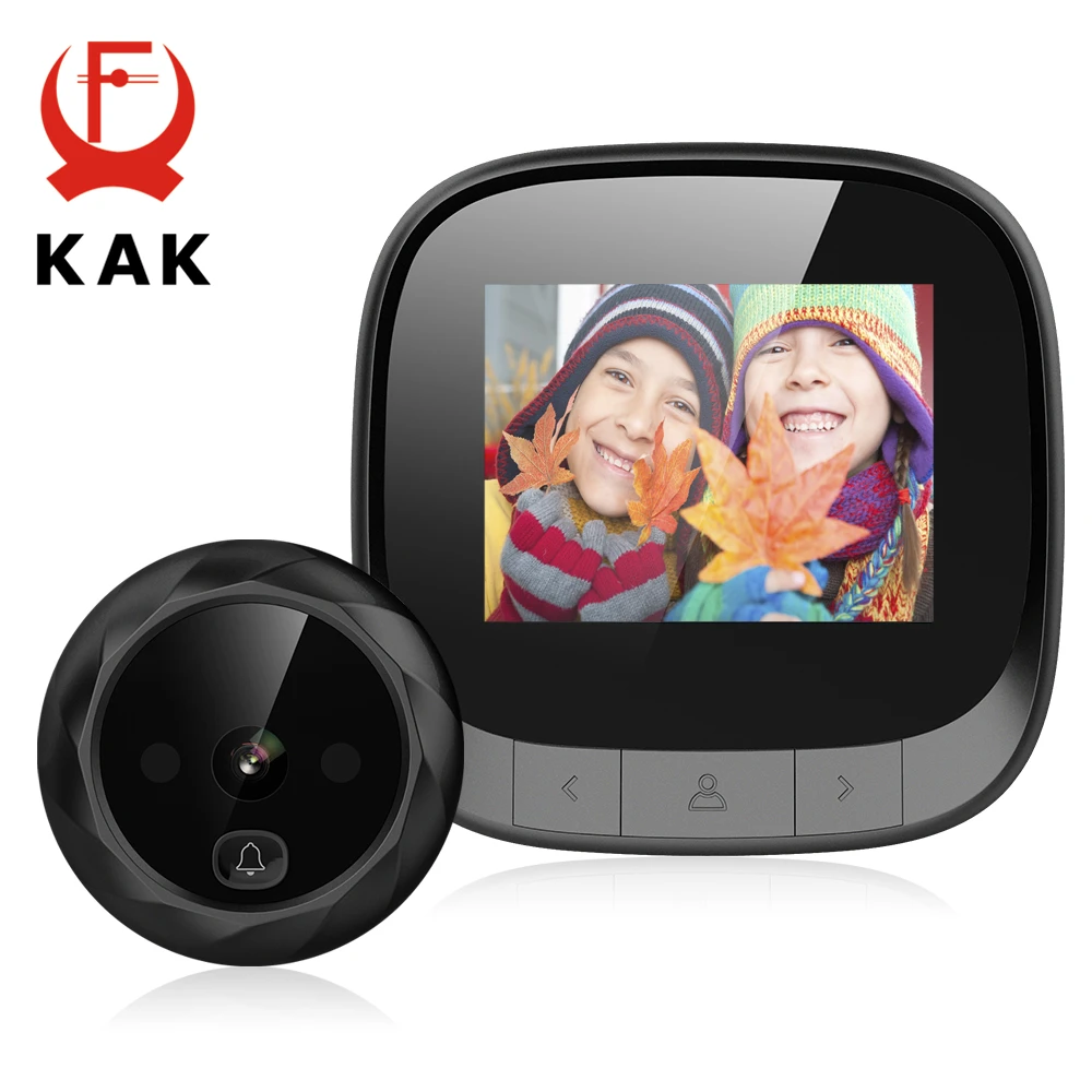 KAK 2.4 "LCD Bildschirm Elektronische Tür Viewer Glocke IR Nacht Tür Guckloch Kamera Foto Aufnahme Digitale Tür Kamera Smart viewer Image