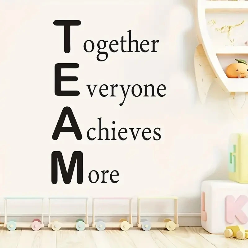 1 pc Teamwork Spirit Slogan Wanda uf kleber abnehmbare Wanda uf kleber DIY Tapete für Büro Wohnzimmer Home Klassen zimmer Dekor Image