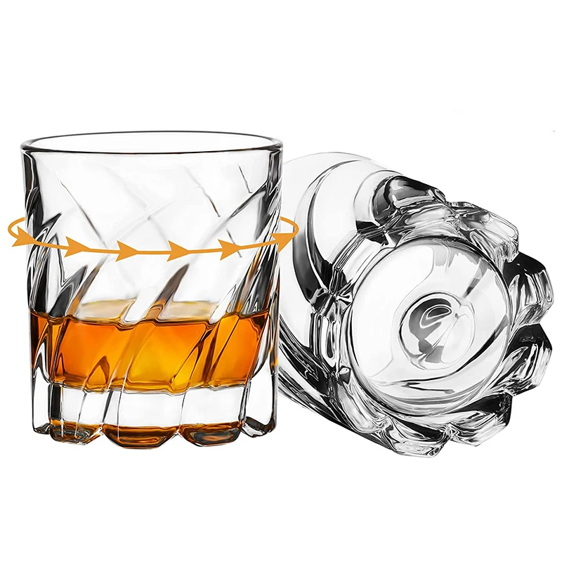 1PCS Rotierenden Whisky Glas Old Fashioned Glas für Trinken Bourbon,Scotch,Cocktails oder Tee, Whisky