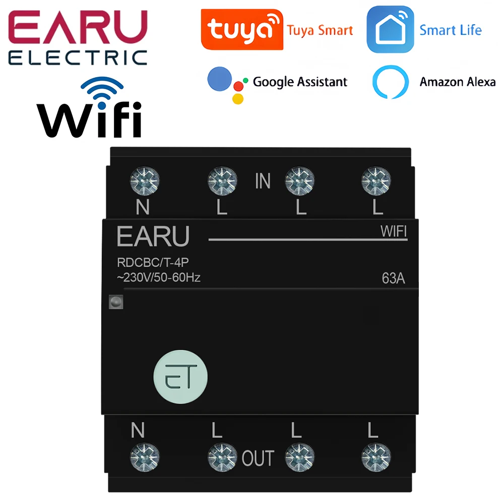 Dreiphasiger WIFI-Leistungsschalter Smart Time Timer Relaisschalter Sprachfernbedienung durch Tuya App Smart House Alexa Google Home Image