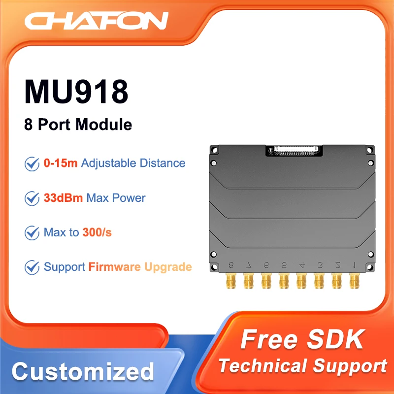 CHAFON MU918 Senior UHF Reader Modul mit 8 Antenne Ports für Lager Management Image