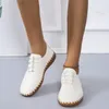 Flache Schuhe für Damen, 2025, neue handgefertigte Nähen, Damen-Turnschuhe, modische, lässige Mutter-Schuhe, bequeme Damen-Loafer, große Größe 35–43
