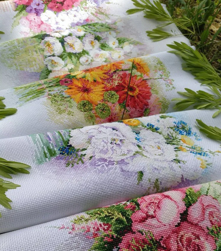 Kreuz stich Blume Wohnzimmer Kombination serie, Aquarell Blumen, schöne Bouquet Kreuz stich Kit Kreuz stich Set Image