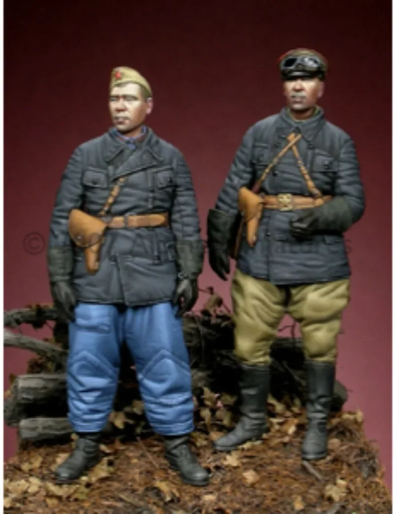 1/35 Harz Figur Modell Kit historische militärische Hobby Miniatur russische Panzer Crew Set (2 Figuren) unmontierte und unbemalte Spielzeuge Image