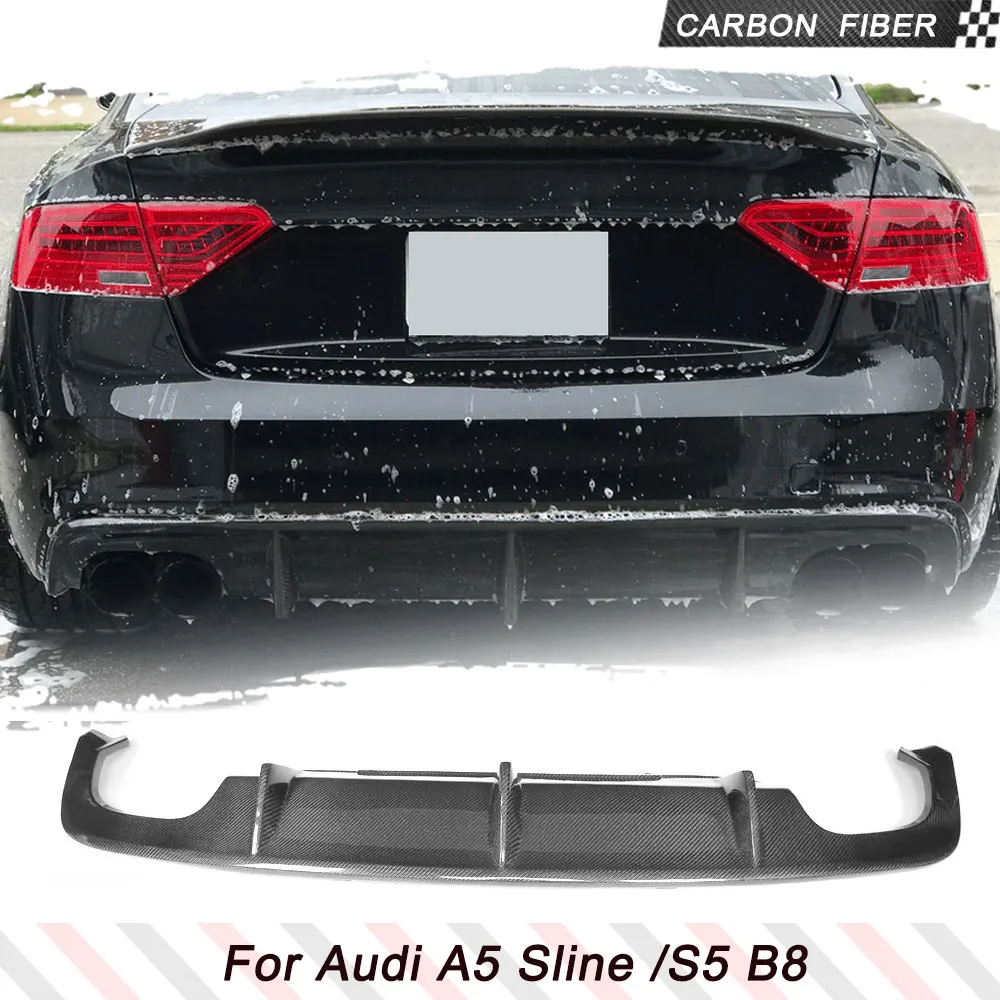 Carbon Fiber Auto Hinten Diffusor Lip Spoiler Stoßstange Schutz für Audi A5 Sline S5 B8 Limousine Coupe Cabrio 2012-2016 Hinten körper Kits Image