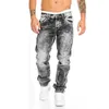 Mode Hip Hop Blau Gerade Jeans Männer Baggy Hosen Retro Streetwear Harajuku Waschen Mann Biker Schwarz Lose Breite Bein Denim Hosen