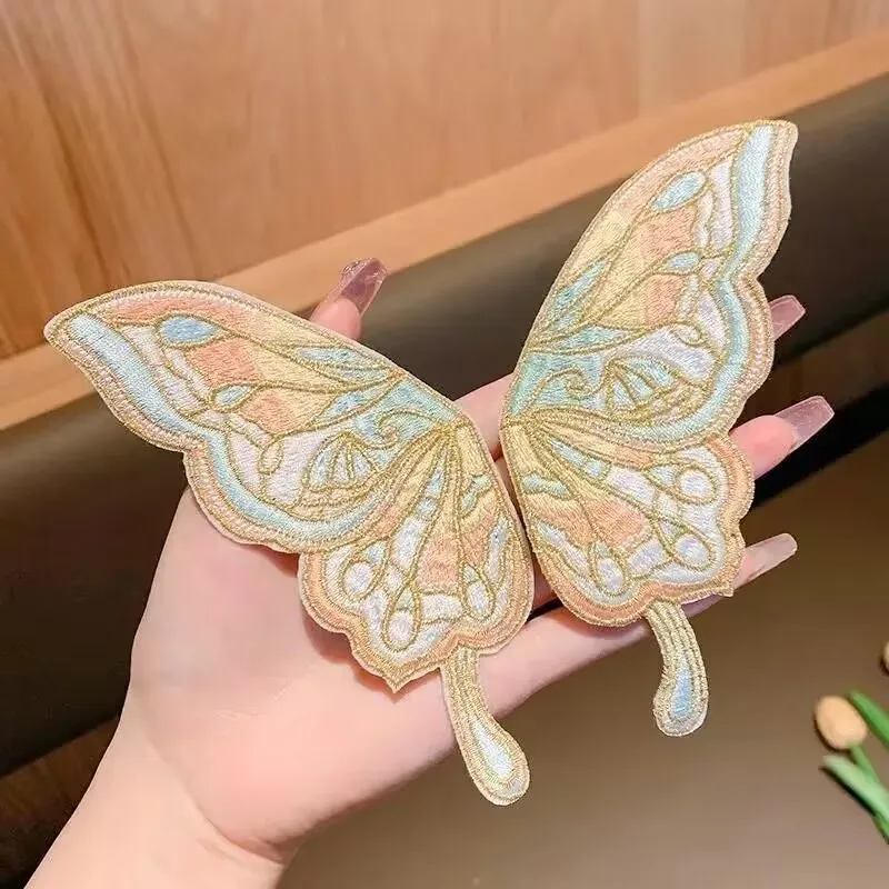 Hand Made Gestickte Schmetterling Haar Clip Chinesischen Hanfu Kopfbedeckungen Image