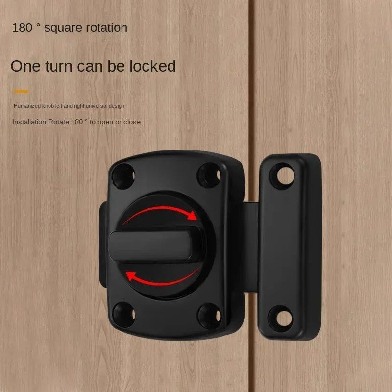 Drehriegel aus Zinklegierung, kein Stanzen, linker und rechter Diebstahlschutzriegel, Sanitärraum-Schiebetür, Haustierkäfig-Türriegelriegelriegel Image