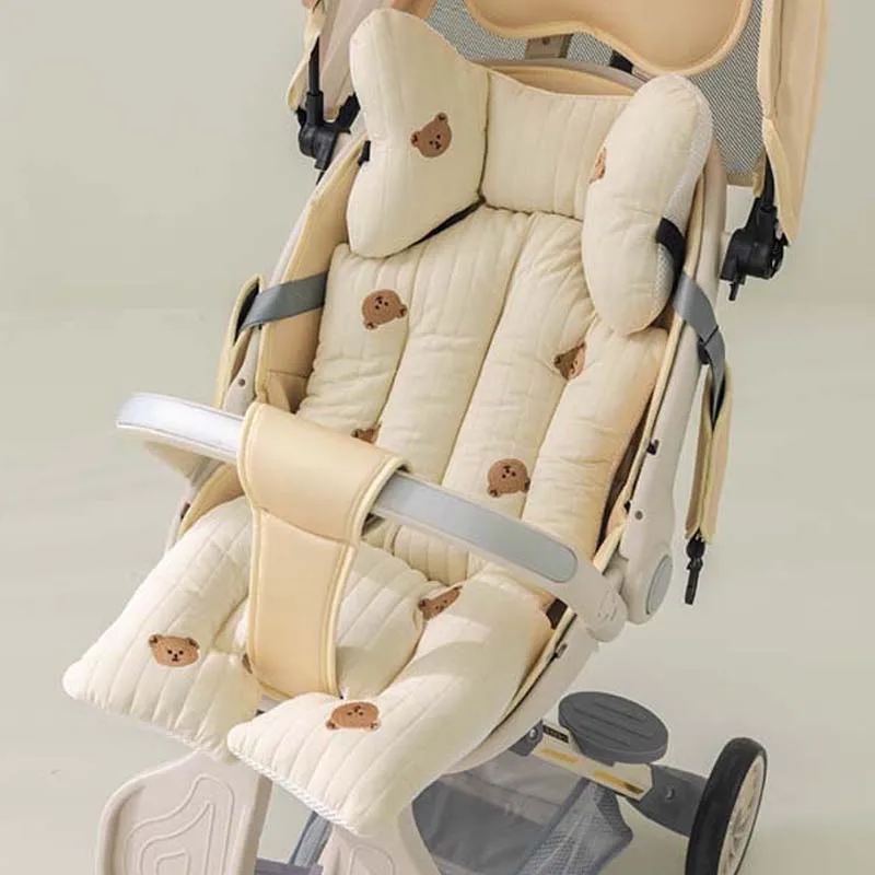 Verdicken Kinderwagen Sitzkissen Pad für Auto Puchair Liner Matte Baumwolle atmungsaktive Wagen Matratze Säugling Neugeborenen Kinderwagen Zubehör Image
