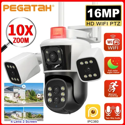 8k 16mp wifi Überwachungs kameras 10x Zoom IP-Kamera Panorama blick im Freien ptz Kamera Auto Tracking CCTV-Video überwachungs kameras