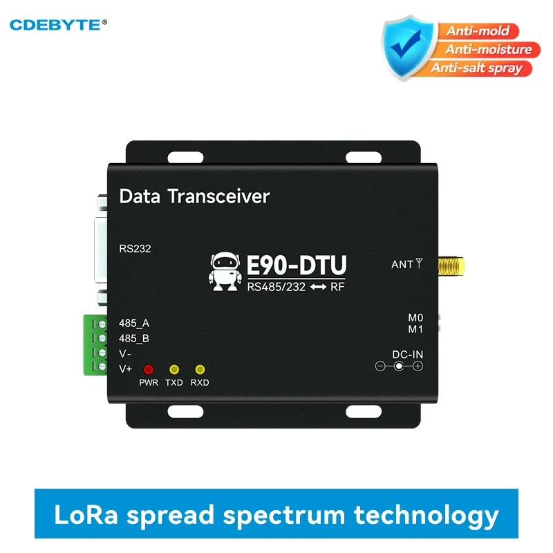 Lora rs232/rs485 915mhz 868mhz drahtloses radio drahtloses transceiver kommunikation modul cdebyte E90-DTU(900 l20)-v8 20dbm pa lna Image