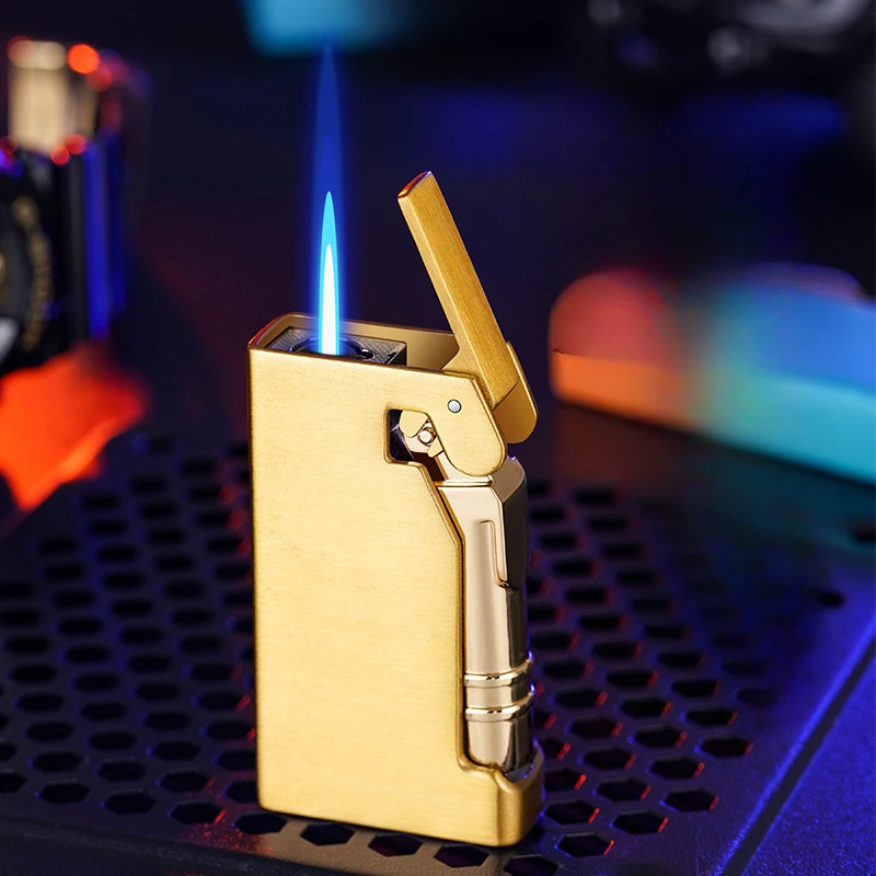 Neues speziell geformtes wind dichtes Feuerzeug, seitliche mechanische Zündung, Legierung körper, Butan-Injektion feuerzeug, direkte Flammen injektion Image