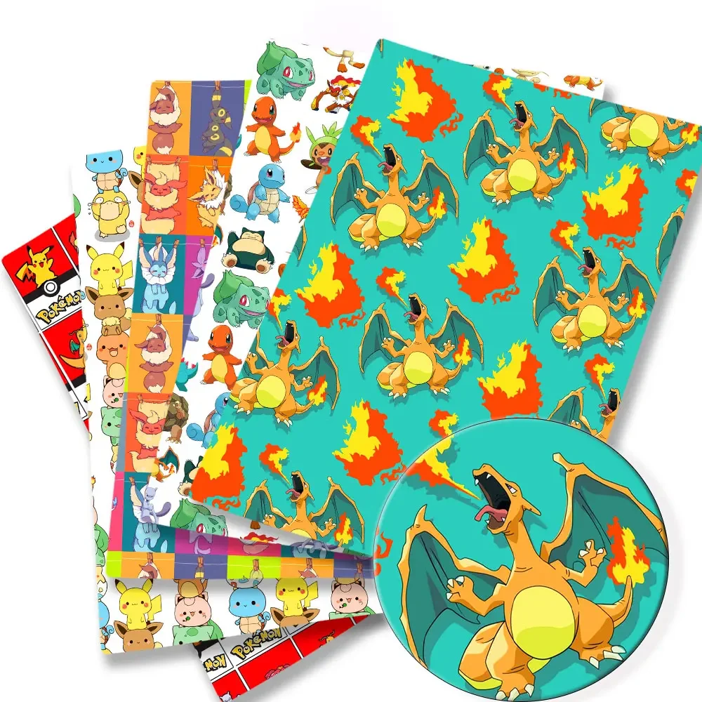 Pokemon Cartoon Fabric140*50cm Handgemachte Nähen Patchwork Quilten Baby Kleid Hause Blatt Gedruckt Stoff Stoff Nähen Kinder Image