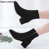 Frau Stiefeletten 2022 Herbst Winter Runde Kappe Niedrigen Absatz Flock Schwarz Bequeme Booties Dame Schuhe Große Größe 31 32 33 40 41 42 43