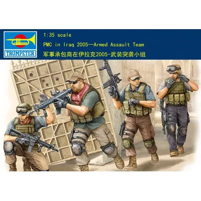 Trumpeter 1/35 00419 Militärfiguren PMC in Irak 2005 „Armed Assault Team“ Plastikmodellbausatz Image
